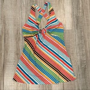 Wet Seal Multicolor Criss Cross Blouse M